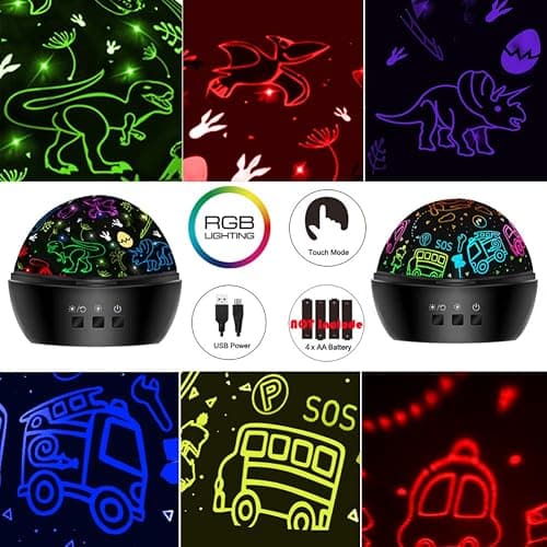 Dinosaur Night Light Toys for 3-8 Year Old Boys,2 in 1 Dino Projection for 2-10 Year Kids,Boys Girls Gifts,Suitable for Chirstmas Xmax Easter Birthday thumbnail 4