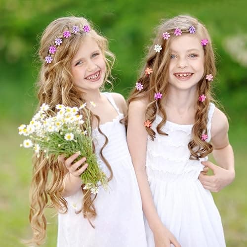 Mini Flower Hair Clips 100Pcs, Small Hair Clips Mini Claw Clips Cute Jaw Clips Hair Pins Hair Barrettes Hair Accessories for Women Girls Kids Teens thumbnail 5