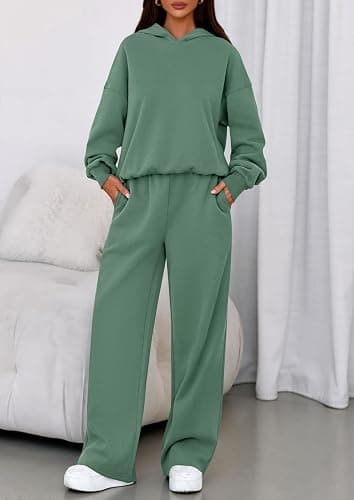 PRETTYGARDEN Womens Sweatsuits 2 Piece Set 2026 Casual Winter Long Sleeve Hoodie Loose Wide Leg Sweatpants Fall Tracksuit thumbnail 8