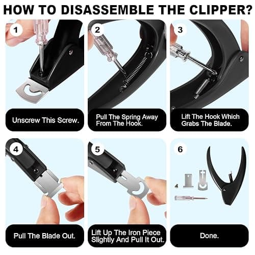 Black Adjustable Nail Clippers with Magnets Sizers for Acrylic Nails, Artificial Fake Nail False Nail Tip Cutter Trimmer Manicure Pedicure Sharp Blade Clip Tool For Salon Home Art Beauty thumbnail 6