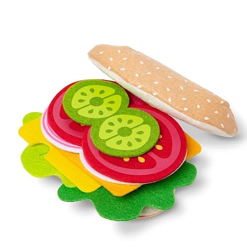 Melissa & Doug Felt Food Sandwich Play Food Set (33 pcs), Orange, 1 Count - Image 1