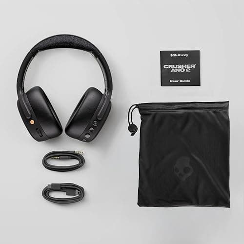 Skullcandy Crusher ANC 2 Wireless Over-Ear Bluetooth Headphones with Multi-Sensory Bass, Active Noise Cancelling, Up to 60 Hours Battery, Microphone for iPhone Android - Drab thumbnail 11