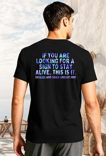 Suicide Prevention Awareness Shirt for Men 988 T Shirt Mental Health Shirts Therapist Inspirational Tees Tops thumbnail 3