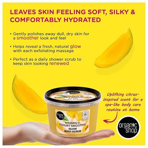 Organic Shop 250ml Body Scrub Vitamin C Yogurt Smoothie Glow thumbnail 4