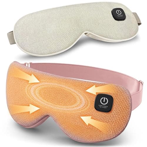 REFDAQ Cordless Heated Eye Mask with 1500mAh Large Battery, 4 Heat Levels & 100% Blackout for Dry Eyes Relief, Fast Heating Eye Heating Pad with 2 Washable Covers for Sleep, Travel, MGD, Blepharitis - Image 1