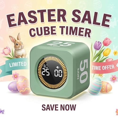 KADAMS Pomodoro Cube Timer Productivity Visual Timer - 5/10/25/50 Min Rotating Countdown (1, Green) thumbnail 4