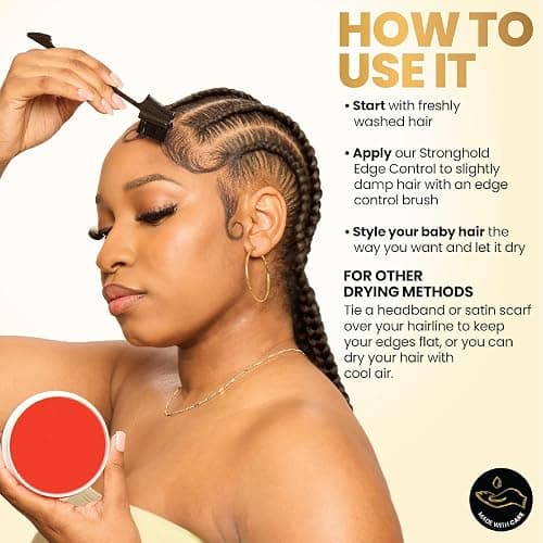 BASK & LATHER | Edge Control Gel for Natural & 4C Hair, Strong Hold, 5.3 oz thumbnail 4