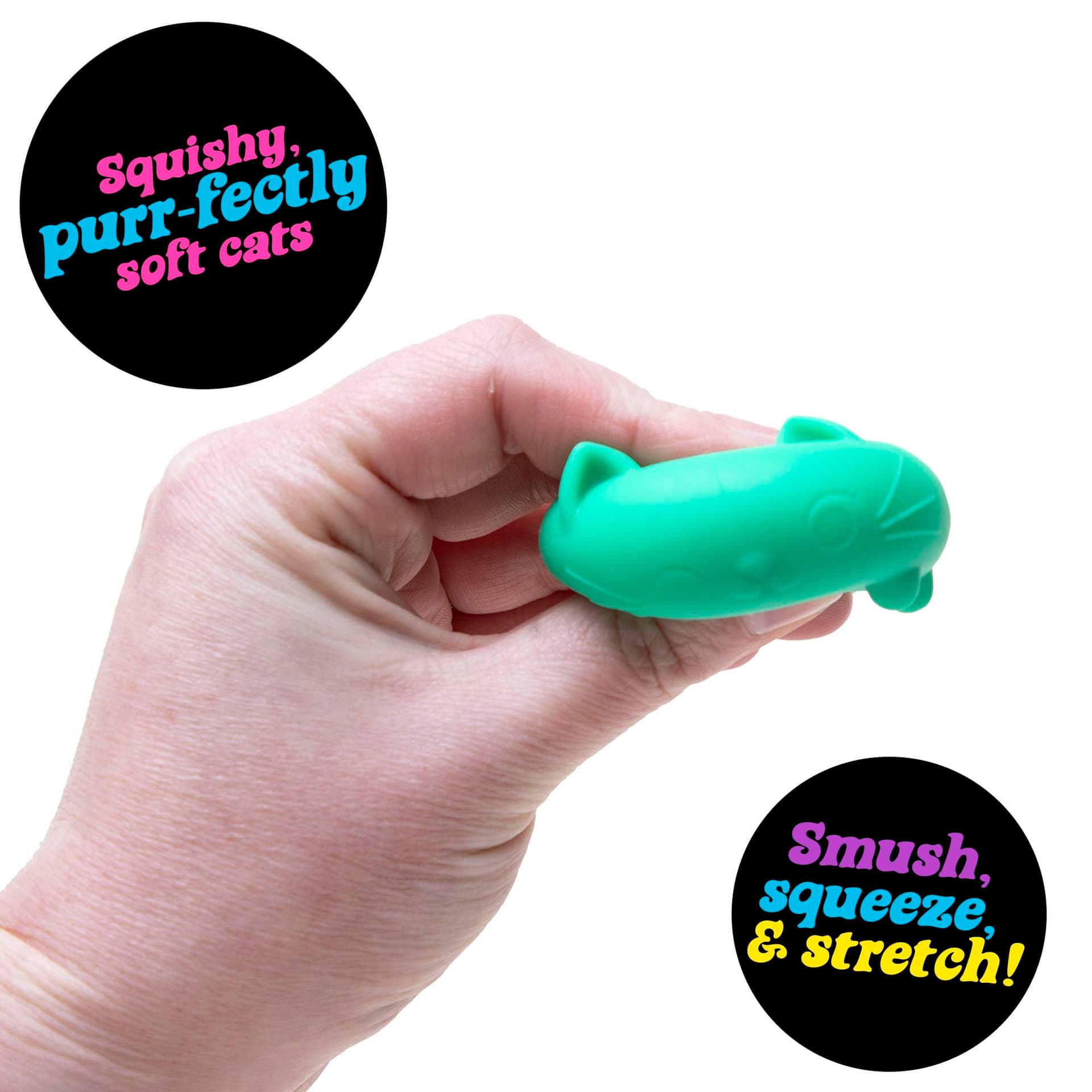 Nee Doh Cool Cats Teenie Multipack, 4 Assorted Colours/Styles - Dough Filled, Tactile Sensory Play, Soft Squeezable Texture, Vibrant Fun Colours, Ideal Collectible and Easter Gift thumbnail 3