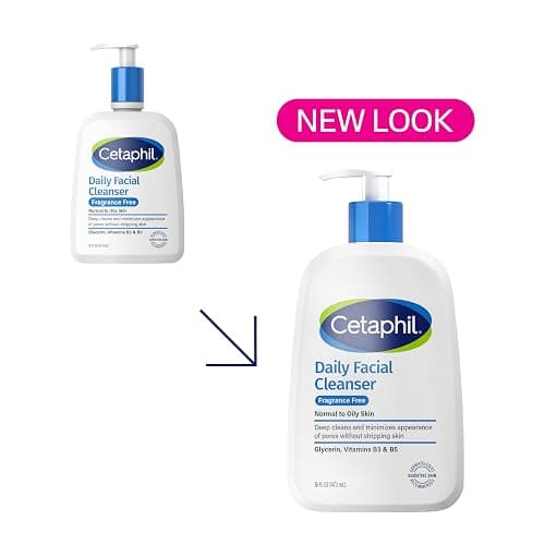 Cetaphil Face Wash, Daily Facial Cleanser for Sensitive, Combination to Oily Skin, 16 Oz, Fragrance Free, Gentle Foaming, Soap Free, Hypoallergenic thumbnail 3