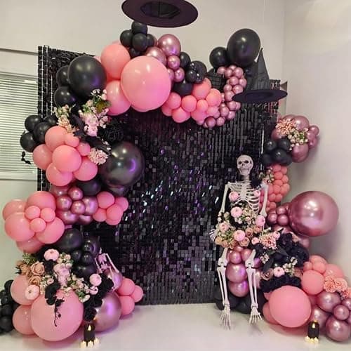 Black Shimmer Wall Backdrop 24 Panels Cover 4 x 6 Ft, Photo Backdrops for Wedding,Graduation,Anniversary,Birthday,Party Decoration thumbnail 3
