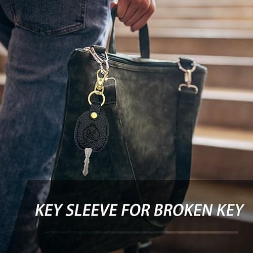 KRSURERICHER Leather Key Sleeve for Broken Key, Car Key Cover, Key Loop Replacment, Key Fod Protector Keychain for Women/Men thumbnail 7