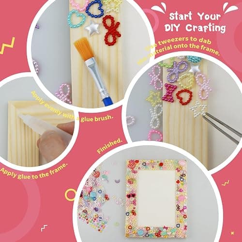 LEJITEKK DIY Picture Frame Craft Kit for Kids - Crafts for Girls 8-12, Tween Girls Gifts 10-12, Mosaic Kids Arts and Crafts Ages 6-8 thumbnail 5