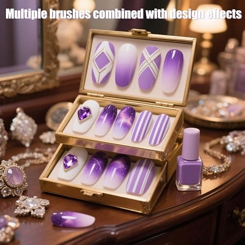 Artdone 28pcs Nail Art Brushes, Nail Art Tool Set, Dotting Tools, Dust Brush,Striping Brushes for Long Lines, Drawing Pen For Gel Polish Design supply thumbnail 7