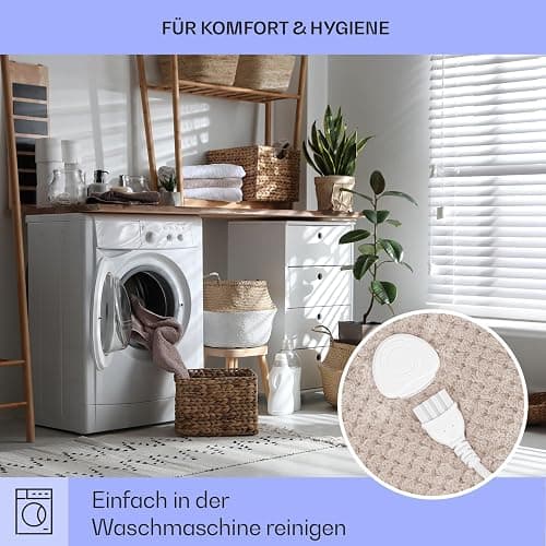 Klarstein XL Elektrische Kuscheldecke, Heizdecke mit Abschaltautomatik, 180x130 cm Elektrische Wärmedecke Maschinenwaschbar, Doppelseitige Heizdecke für Bett & Sofa, Wärme Decke mit 9 Heizstufen thumbnail 5