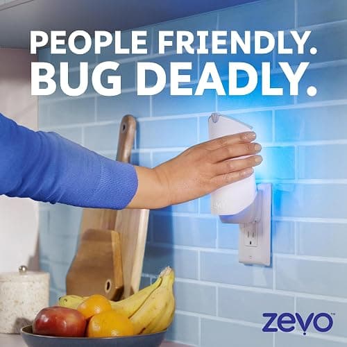 Zevo Flying Insect Trap & Cartridge - Plug in Fly Trap & Indoor Bug Catcher for Gnats, House & Fruit Flies - Mess-Free - Use in Any Room - Uses Blue & UV Light (1 Plug in Device & 1 Cartridge) thumbnail 9