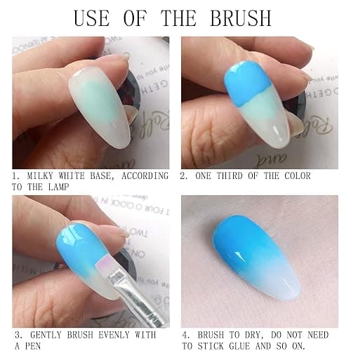 Eteamcan Nail Art Palette, Resin Nail Color Mixing Palette with Brush, DIY Manicure Tools (White) thumbnail 6