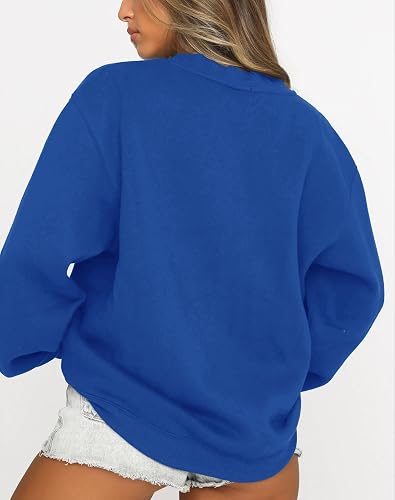 Fanway&EC Women's Long Sleeve Sweatshirt Casual Crewneck Oversized Pullover Hoodies Fall Tops thumbnail 4