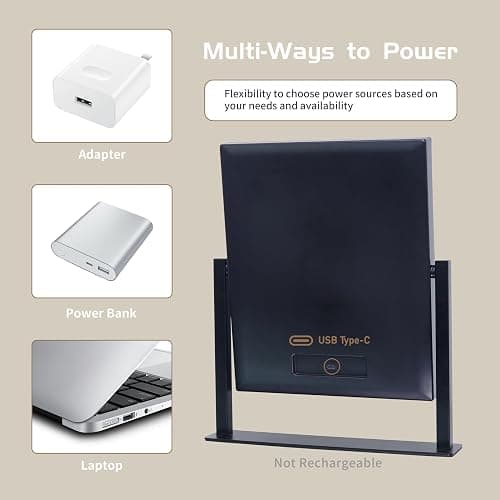 NUSVAN Vanity Mirror with Lights,Makeup Mirror with Lights with 9 Dimmable LED Bulbs, 3 Color Lighting Modes Detachable 10X Magnification Mirror Touch Control,360°Rotation thumbnail 5