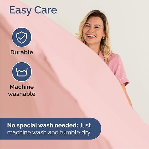 Queen Size 4 Piece Sheet Set - Comfy Breathable & Cooling Bed Sheets Set - Hotel Luxury Bedding for Women, Men, Kids, Teens, Boys & Girls - Deep Pockets, Soft and Wrinkle Free - Oeko-Tex - Baby Pink - Queen - 33 - Baby Pink thumbnail 7