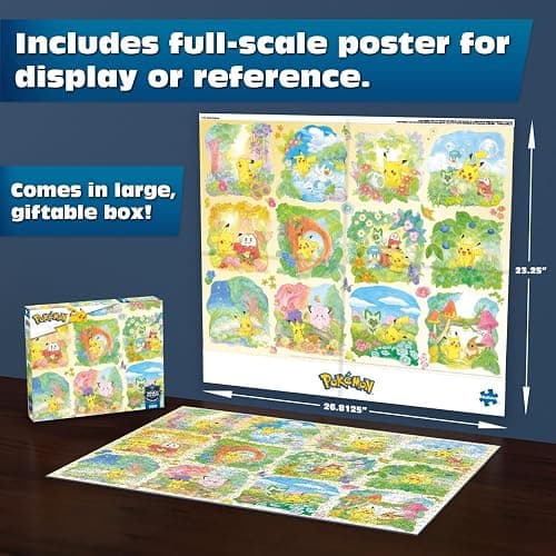 Buffalo Games - Sapphire Select - Pokemon - Scenic Pokemon - 1000 Piece Jigsaw Puzzle – Challenging & Fun – Blue Core Puzzle Board – Giftable Display Box - Full Size Poster Included thumbnail 3