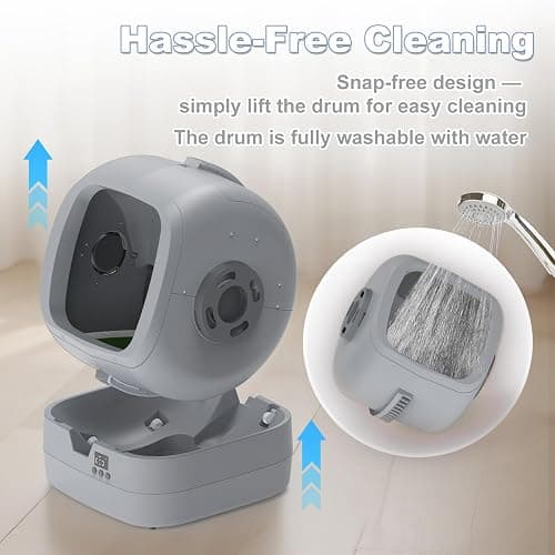 UPFAS Automatic Cat Litter Box Self Cleaning - APP Control - Weight Monitoring - Ultra-Quiet, Medium Cats and Kittens Litter Box, Safe Anti-Pinch【Assembly Required】- Grey thumbnail 5
