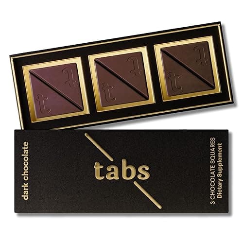 Tabs Chocolate Squares for Couples (1 Box) - Dark Chocolate Bar to Improve Mood - Vegetarian, Gluten-Free for Men & Women - Image 1