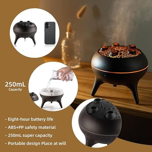 BLOIMP Essential Oil Diffuser 250ML,Jellyfish Diffuser Air Humidifiers Sound Pickup Ultrasonic Aromatherapy Diffuser Remote Control 7 Color Lights for Home Bedroom Office Hotel (Brown Color) thumbnail 6