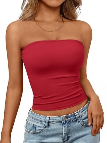 Trendy Queen Women's Strapless Bandeau Crop Top - Image 1