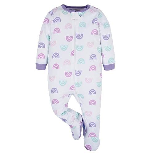 Onesies Brand baby-girls 4-pack Sleep 'N Play Footies Multi Pack - 0-3 Months - Rainbows thumbnail 3