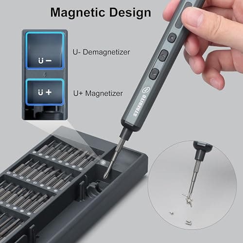 STREBITO Mini Electric Screwdriver Set, 70 in 1 Small Electric Screwdriver Cordless - 64 S2 Preicison Bits, 5 Torque Settings, 4 LED Lights, Mini Power Screwdriver Repair Tool Kit for PC RC Electronic thumbnail 8