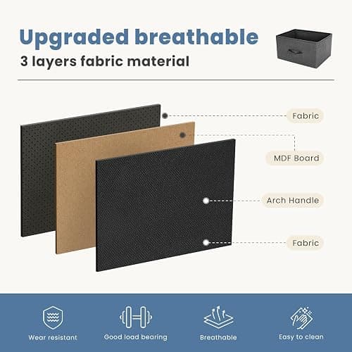 DUMOS Nightstand Small Dresser with 2 Fabric Drawers Side Tables Bedroom End Table Bedside Storage Furniture for 20 inch Tall Night Stand for Entryway, College Dorm, Classic Black thumbnail 5
