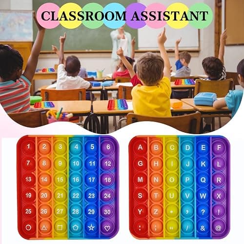 AK-SHIP 2 in 1 Fidget Toys, ABC Learning and Educational Toys, Poppers Fidget Toys,AK-SHIP Stress Relief, Autism Sensory Toys [26 Letters on One Side | Numbers 1-30 on The Other Side] (1 Pack) thumbnail 7