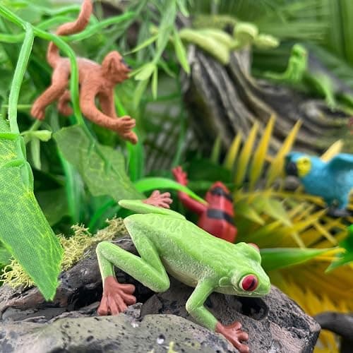 Safari Ltd. Rainforest TOOB - 11 Figurines: Macaw, Frogs, Toucan, Iguana, Monkey, and More - Educational Toy Figures For Boys, Girls, and Kids Ages 3+ thumbnail 3