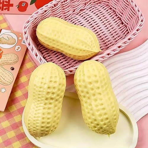 Peanut Squishy Peanut Shape Stress Relief Squeeze Fidget Toys, Soft Anxiety Relief Hand Grip Decompression Ball, Soft Squeeze Decompression Dough for Adults Office Desk Decor thumbnail 6
