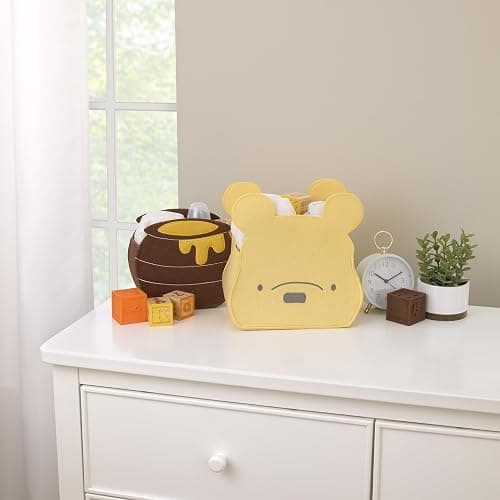 NoJo Disney Winnie The Pooh and Hunny Pot Yellow and Brown Two Piece Felt Storage Caddy - 1 Large, 1 Small thumbnail 2