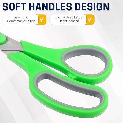 Scissors Bulk Set of 32-Pack, 8" All Purpose Multipurpose Sharp Sewing Craft Fabric Scissors for Office Home High/Middle School Student Office Teacher Art Supplies, Right/Left Handed thumbnail 5