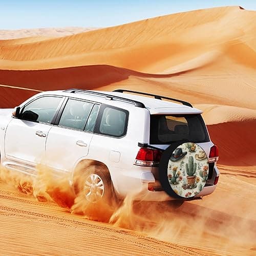 Cactus Garden Pattern Tire Covers Wheel Cover Protectors Waterproof Spare Tire Cover Universal Fit RV SUV Truck Trailer Accessories thumbnail 3
