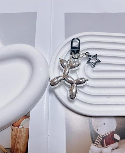 LAEKOU Star Balloon Dog Keychain for Women, Cute Y2K Key Chain Accessories, Aesthetic Charms for Bag Backpack thumbnail 3