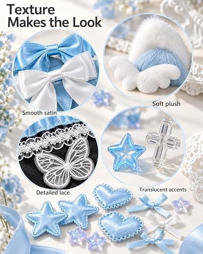 Bemeand 68Pcs DIY Ita Bag Accessories Kit, Craft Embellishments (Blue) thumbnail 5