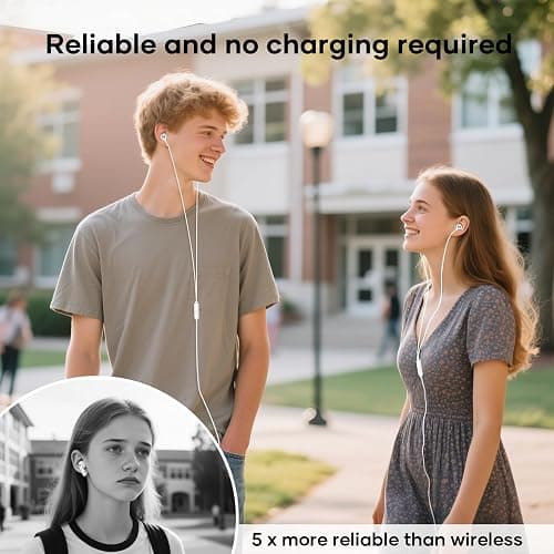 LWZCAM Wired Earbuds with Microphone 5 Pack, in-Ear Headphones with Heavy Bass, High Sound Quality Earphones Compatible with iPad, Laptop, MP3, Android Smartphones, Fits All 3.5mm Jack Device thumbnail 2