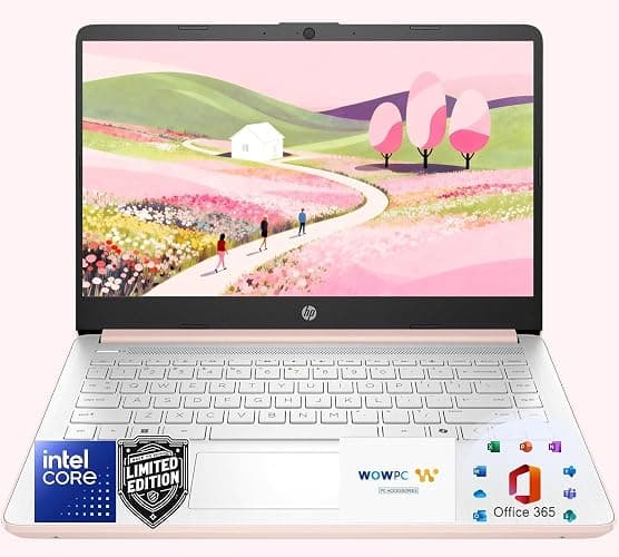 HP Ultrabook Laptop with Copilot AI & Office 365 • Intel 4-Core CPU • 1.1TB Storage (1TB OneDrive and 128GB SSD) • 8GB RAM • Windows 11 w/o Earbuds - Image 1