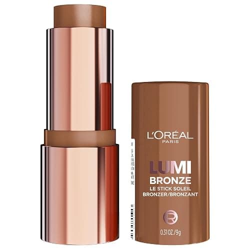L'Oreal Paris Lumi Bronze Le Stick Soleil Bronzer Stick, Cream-To-Powder Bronzer For A Sunkissed Face Makeup Glow, 120 Copper Bronzette - Image 1