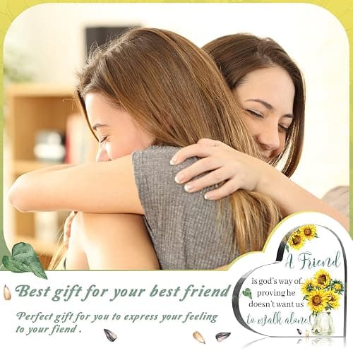 Chunful Christian Gifts for Friends Women Religious Birthday Friendship Gifts for Inspirational Friend Women Coworker Glass Crystal Table Wedding Centerpieces Decor(Sunflower Style) thumbnail 7