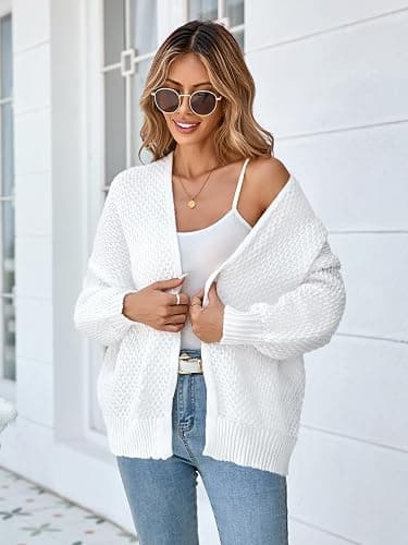 Libsorge Womens Oversized Long Cardigan Sweater Fall 2025 Trendy Ladies Cute Slouchy Chunky Waffle Knit Open Front Cardigans thumbnail 6