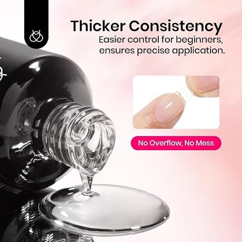 Beetles 4Pcs HEMA-Free Nail Extension Kit, 15ml Gel Nail Glue, No Wipe Top Coat, Builder Nail Gel & Liner Brush, Long Lasting for Clear Press-On Nails, DIY Home Gift for Women, U V Light Required thumbnail 8