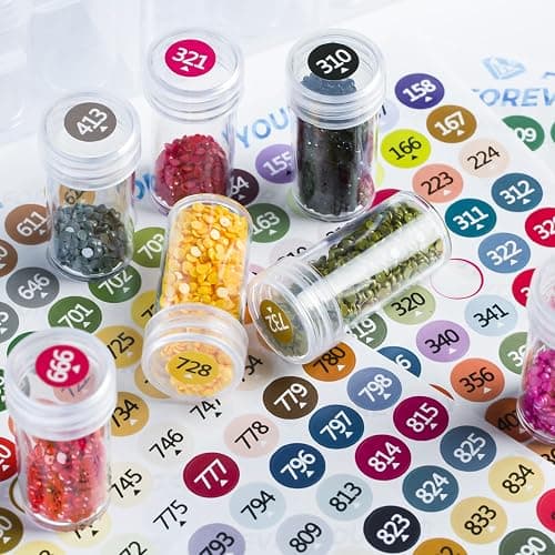 Diamond Painting Storage Containers - 2 Packs 60 Jars Bead Organizer With Labels for Art Accessories and Diamond Dots thumbnail 8