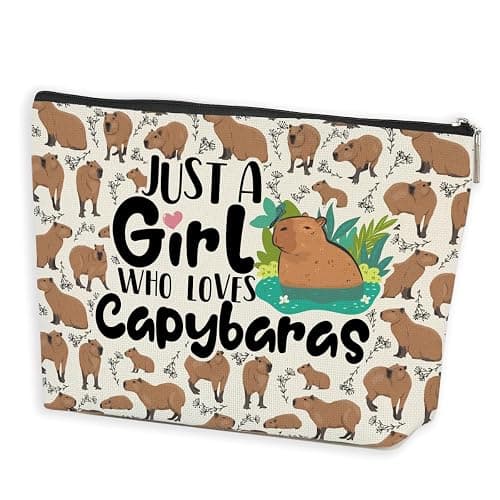 Azteoiz Capybara Makeup Bag, Capybara Gifts Birthday Decorations, Animal Lover Gifts for Women Girl Friend Graduation Friendship Birthday Gifts for Capybaras Lovers, Cosmetic Bag - Image 1