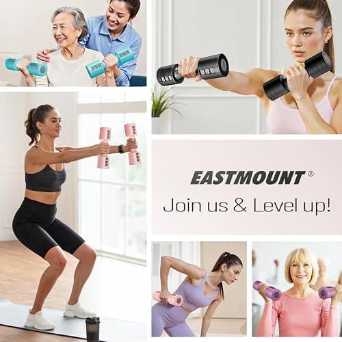 EAST MOUNT Adjustable Hand Dumbbell for Women 5lb Dumbbells Set of 2, 4 in 1 Small Dumbbell Set Each 2lb 3lb 4lb 5lb Free Weights thumbnail 5