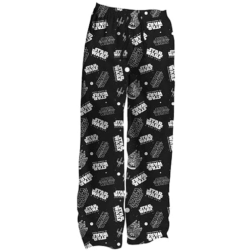 Star Wars Logo and Ships Allover Print Pajama Sleep Pants Licensed - Image 1