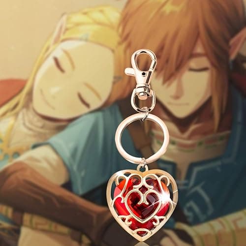 FAADBUK Cosplay Jewelry Skyward Sword Heart Sapphire Ruby Necklace Gamer Fans Gift thumbnail 6